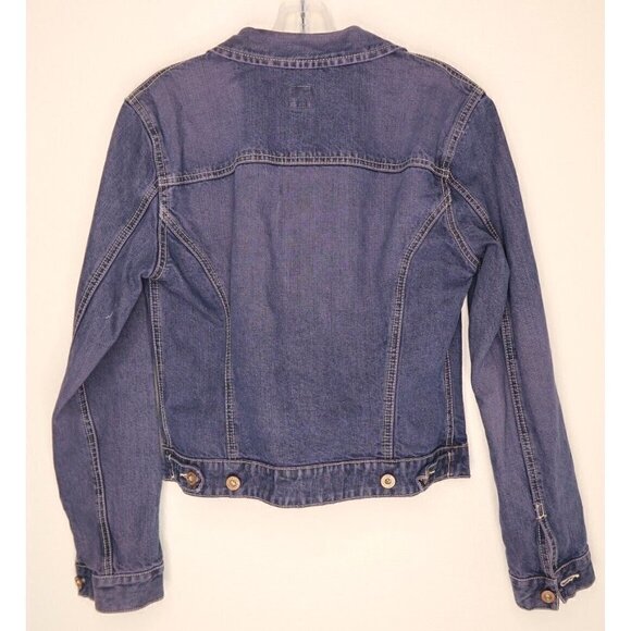 GAP Blue Denim Trucker Jean Jacket Dark Wash Cotton Women's Size XS Extra Small - Picture 7 of 13